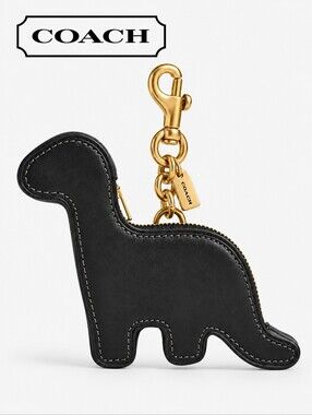 Coach Black Leather Dinosaur Change Purse RETAIL - Factory Wrapped New!